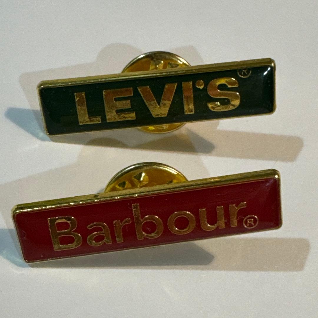 Levi's barbour コラボ　ピンズ　2個セット