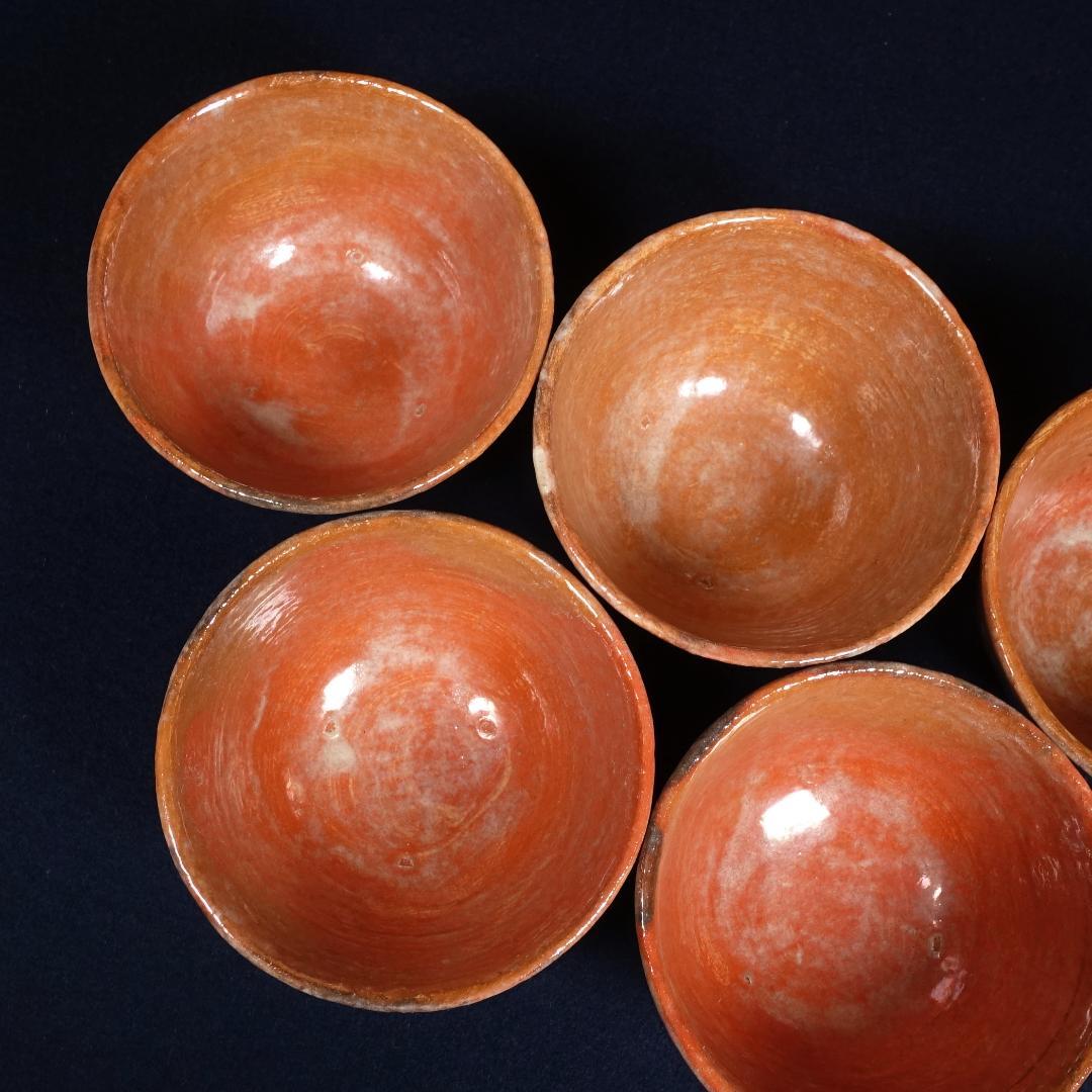 楽吉左衛門 覚々斎好 赤 蓋茶碗 蓋碗 向付 5客 共箱