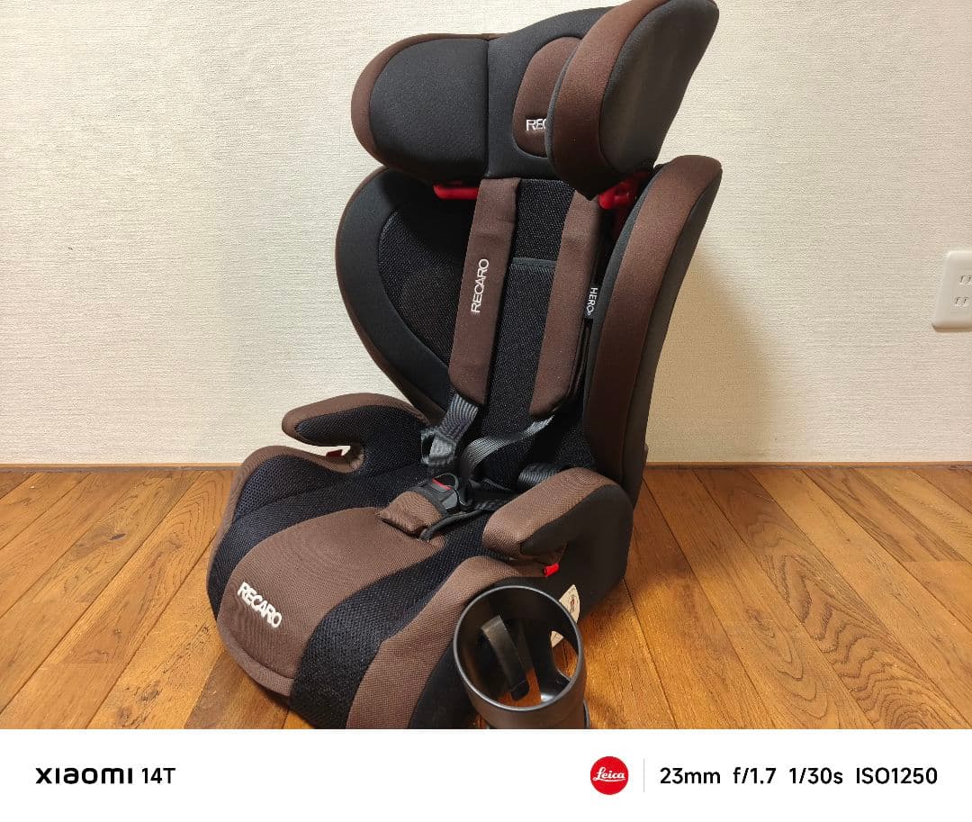 【美品】RECARO チャイルドシート ブラウン　上位機種　HERO搭載機種
