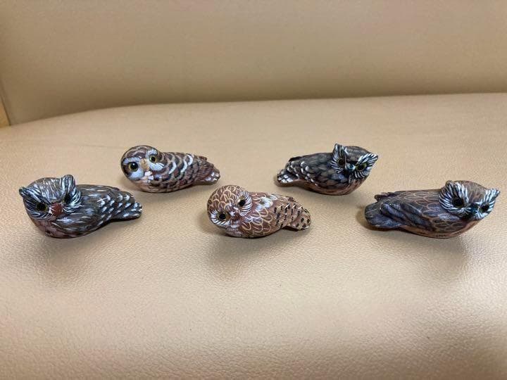 コキンメフクロウ？　ミミズク　置物　アンティーク　昭和レトロ