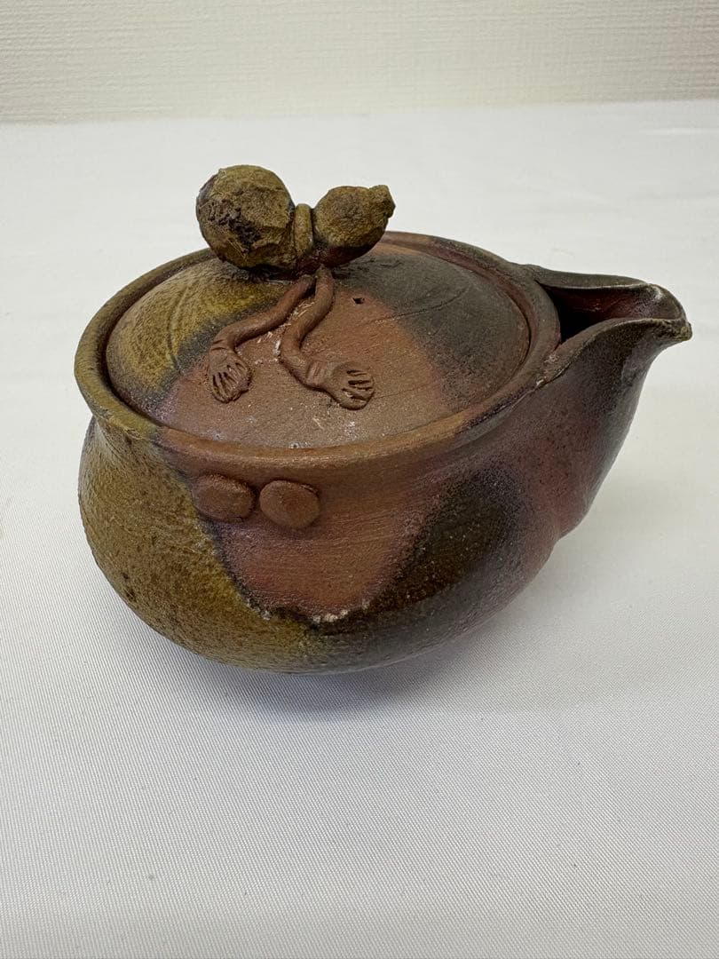 備前焼　奥本健一 宝瓶 瓢箪摘宝瓶 共箱