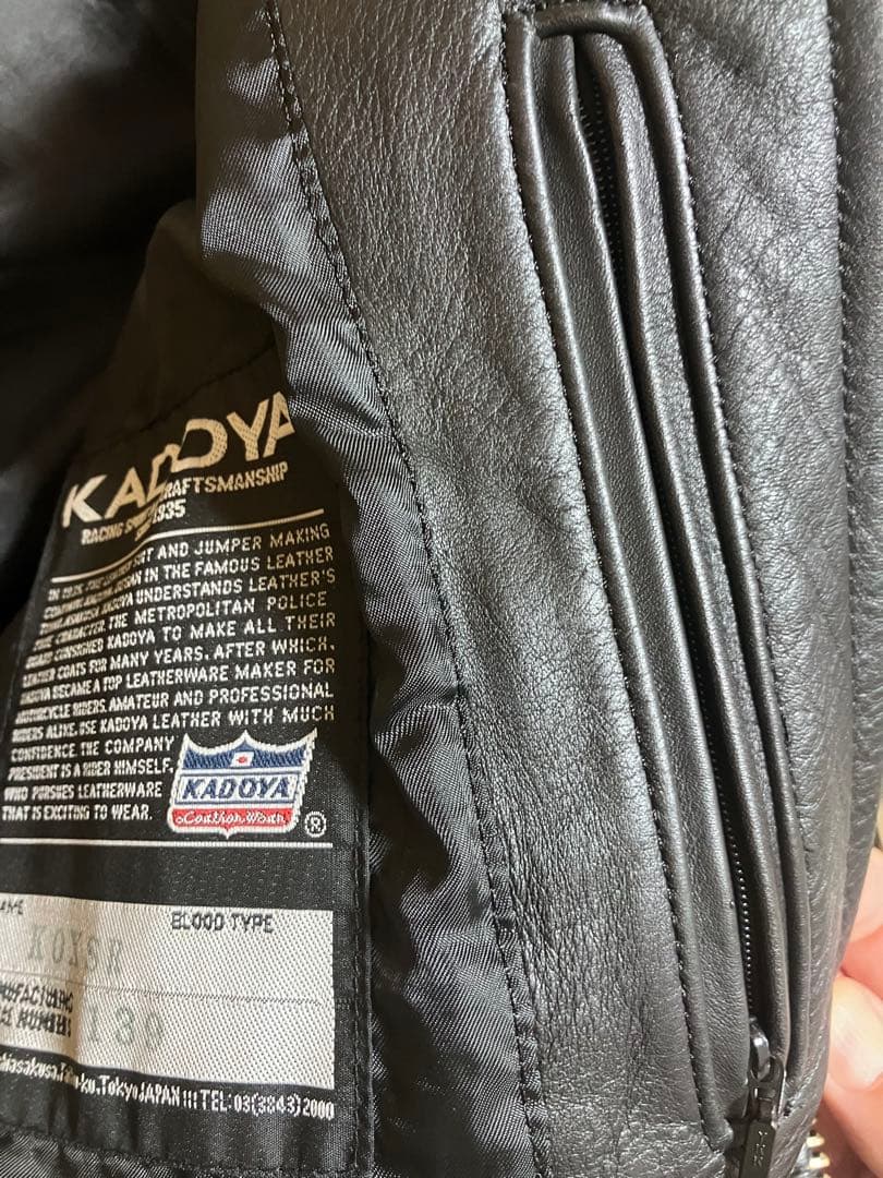 カドヤ KADOYA SR-JAC レザー シングルライダース (ORIGIN)