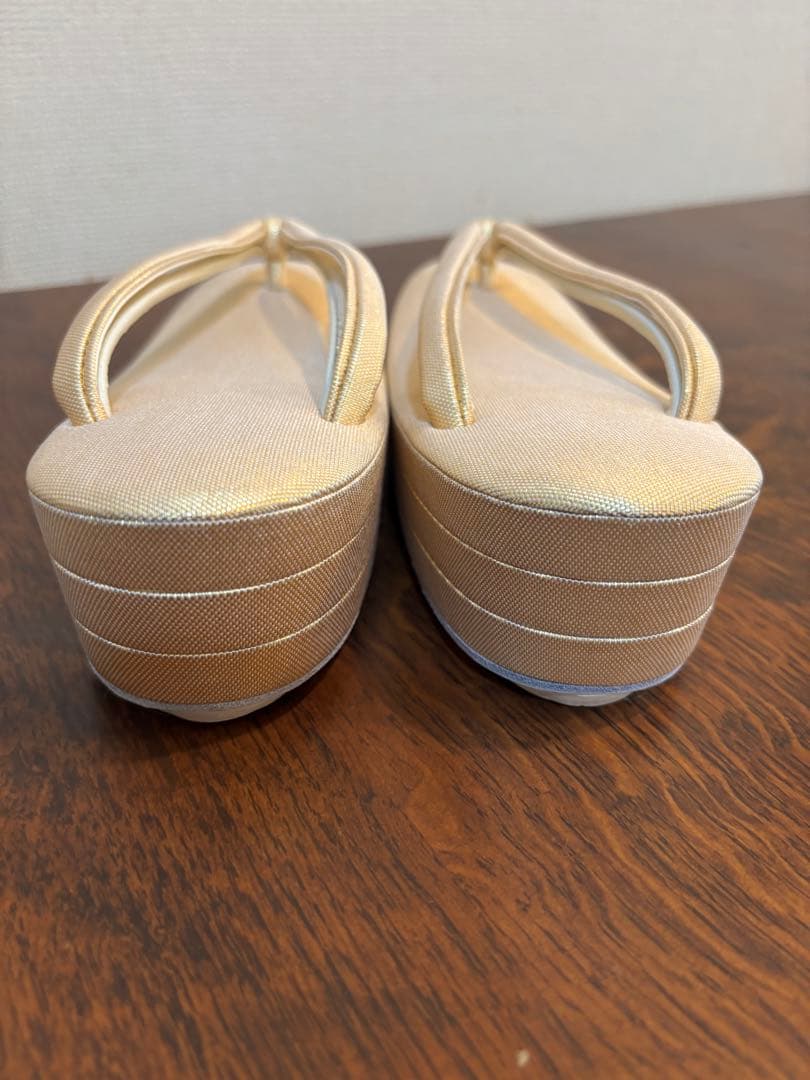 礼装用　佐賀錦の草履バッグセット　シャンパンゴールド　Mサイズ