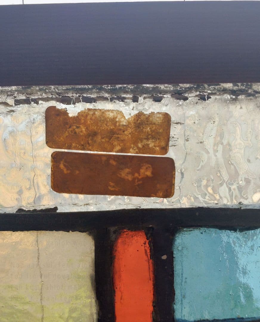 英国アンティーク／100年以上前のステンドグラス　窓枠　ドア