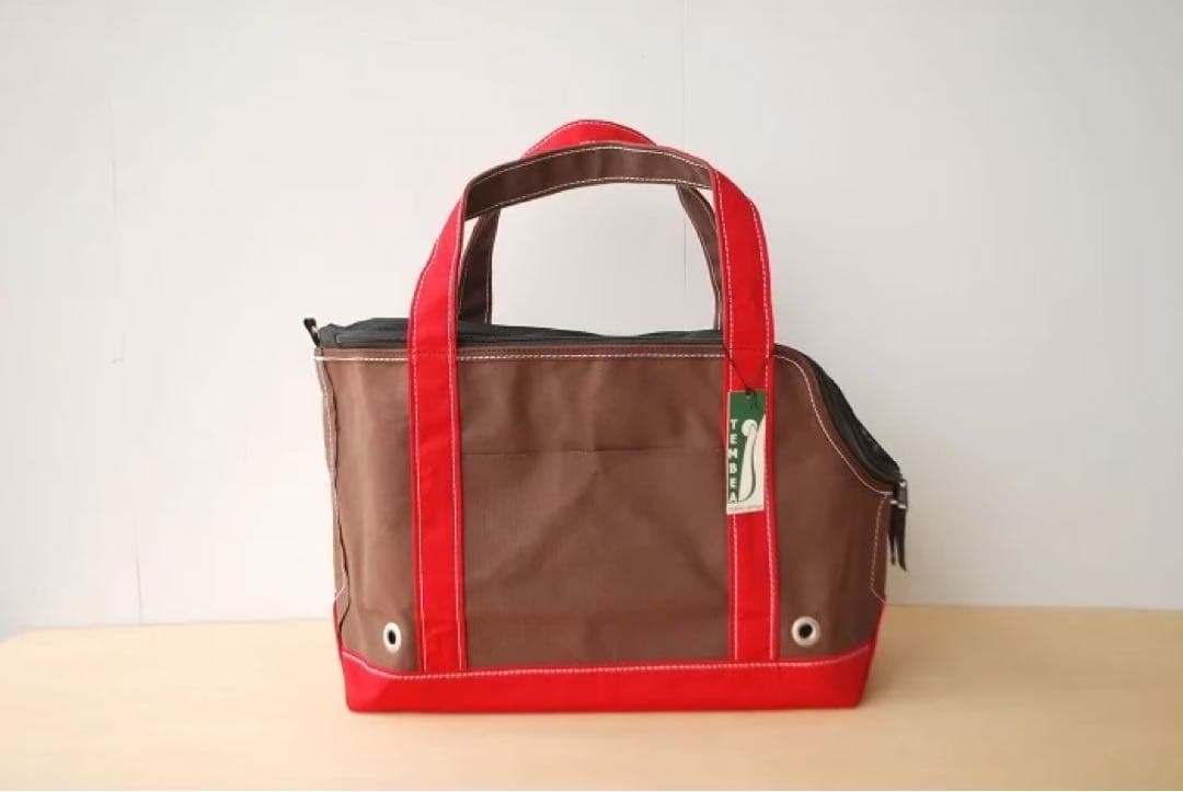 【ネルピエロッ】TEMBEA キャリーバッグ Mサイズ ブラウン/レッド