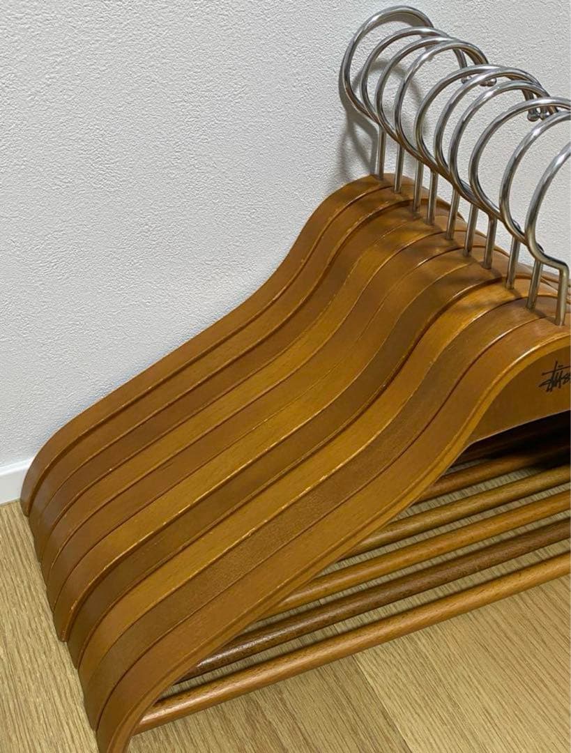 STUSSY ステューシー OLD オールド ロゴ入り 木製ハンガー10本セット