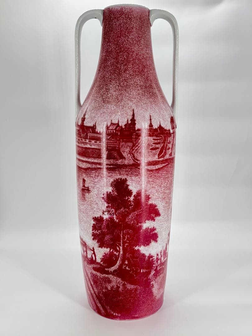 【レア】チュミェルフ製　ワルシャワ旧市街風景図花瓶　外交贈答品