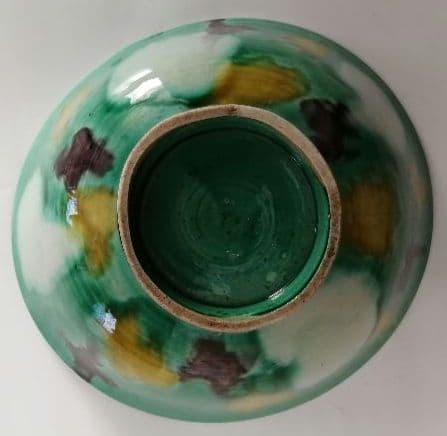 中国　素三彩虎皮斑碗