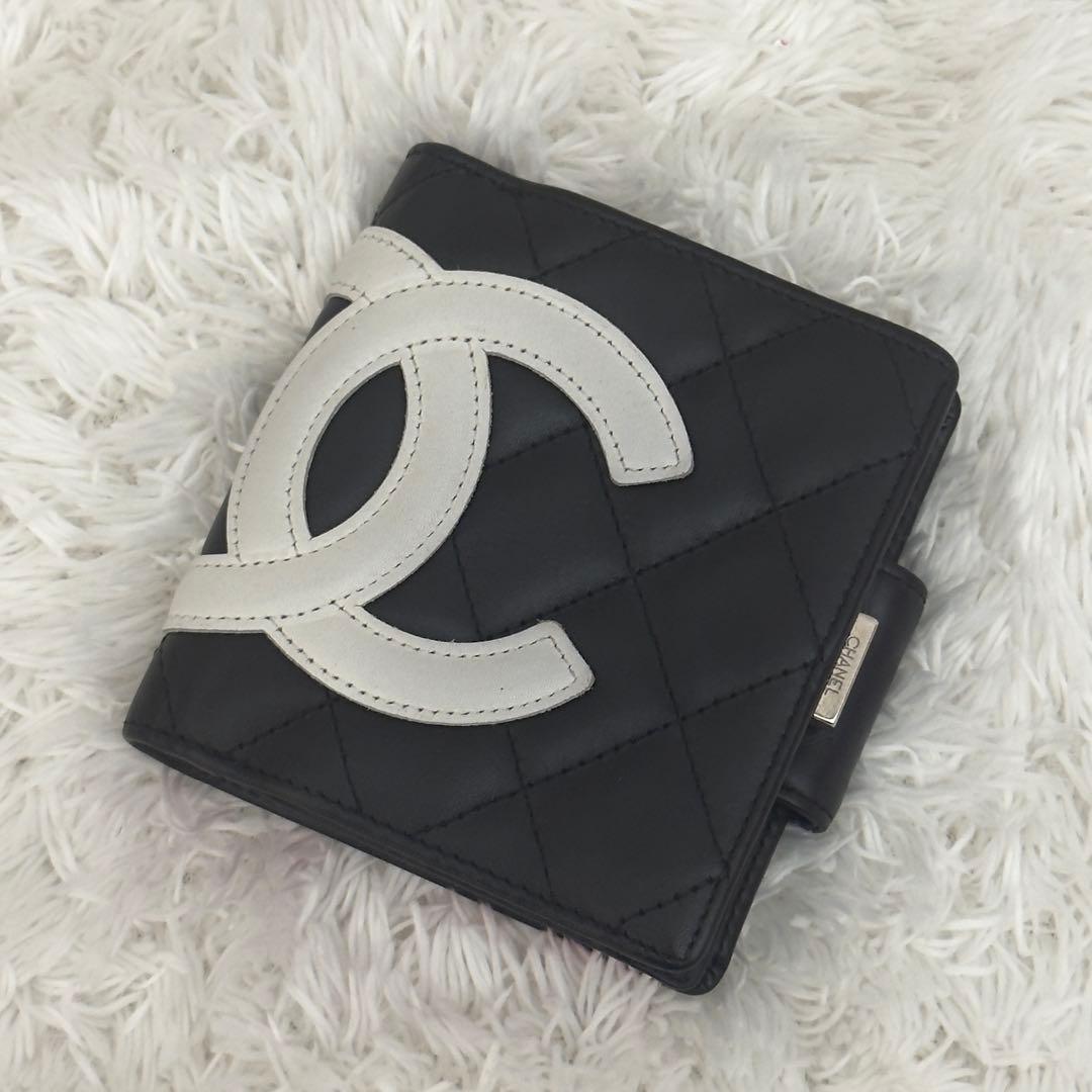 極美品⭐️CHANEL シャネル カンボンライン 二つ折り レザー ココマーク