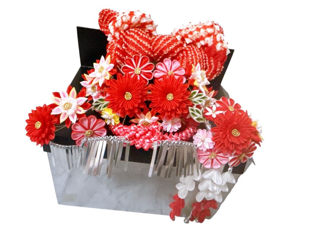 豪華逸品♡七五三　総刺繍　絞り　正絹　女の子　フルセット　一式　ピンク　髪飾り