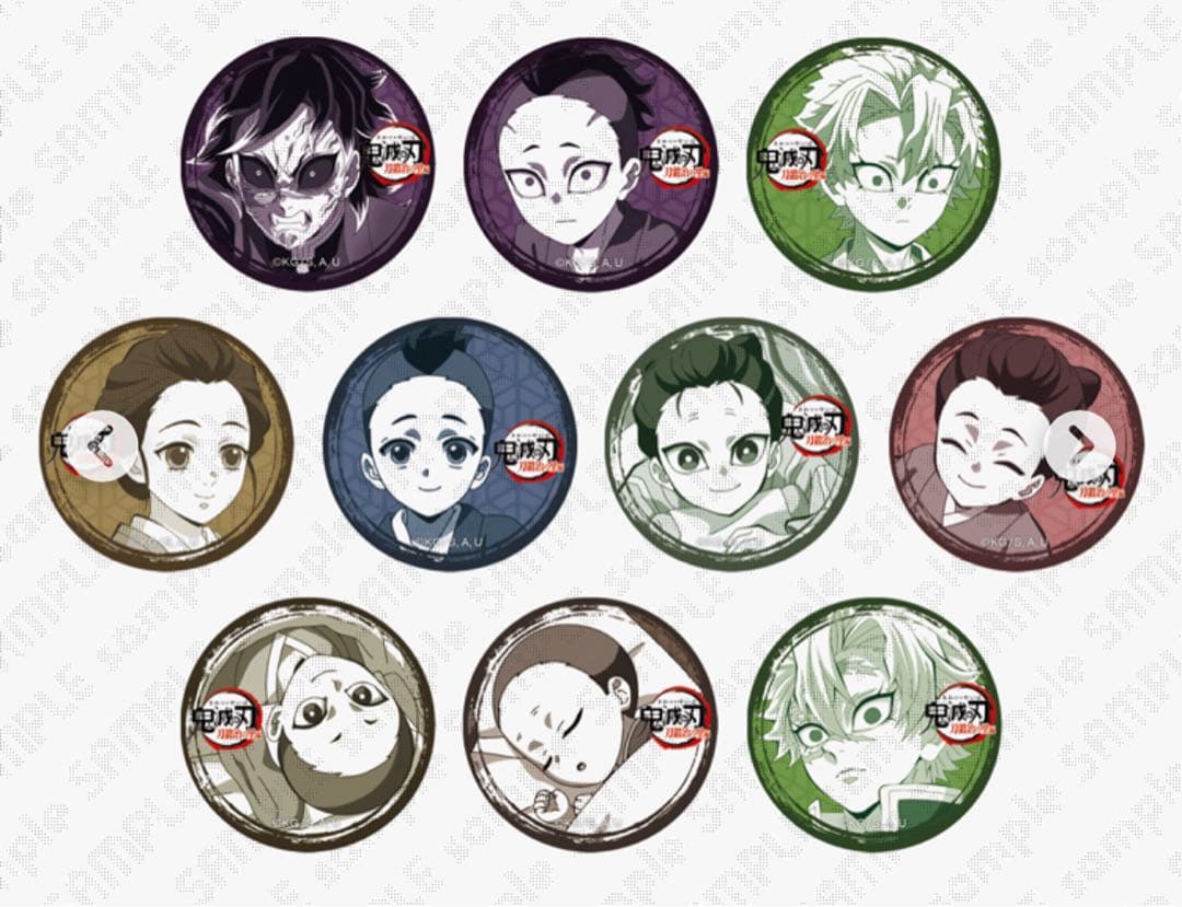 鬼滅の刃 刀鍛冶の里編 32mmくじ引き缶バッジ 第六話 10個コンブセット