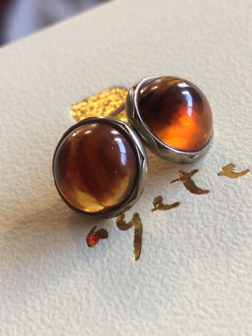 【専用】美品♡アガット アンバーピアス【プレーヌ・リュヌ】