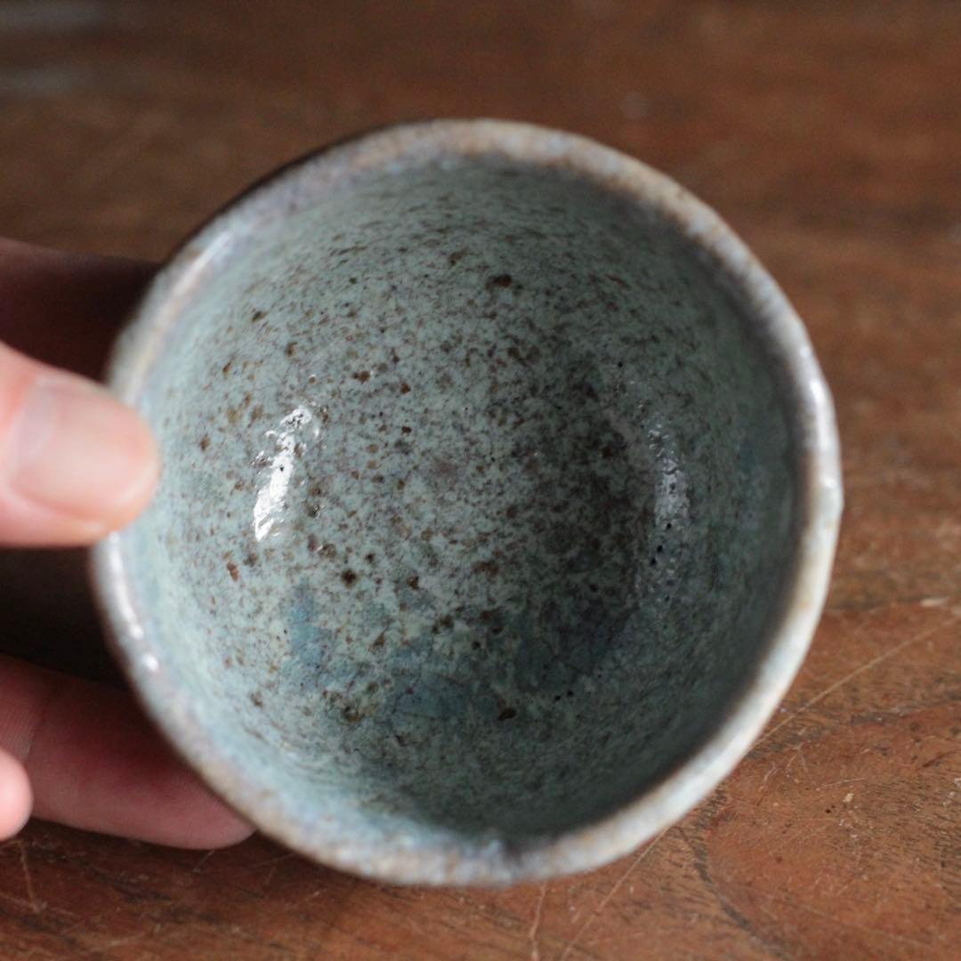 美しい 斑釉 小碗 大ぶり ぐい呑み 古道具 アンティーク