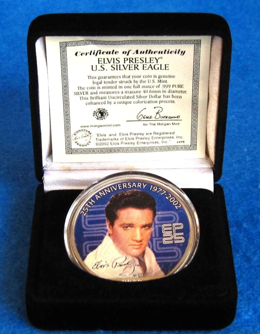 アメリカンシルバーイーグルカラー　１オンス銀貨　E・プレスリー２５周年記念　４枚