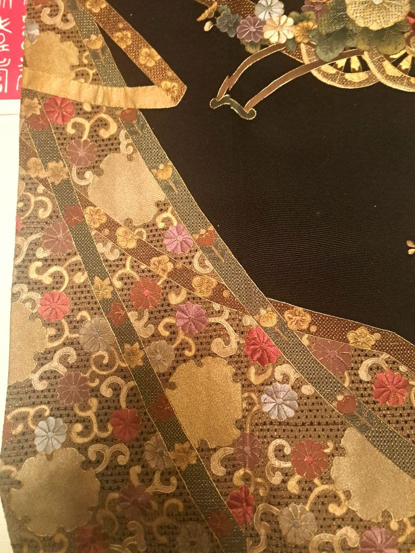 美品❇️豪華黒留袖　総刺繍　志都香織物高級袋帯　比翼仕立て　 ５つ紋　フルセット