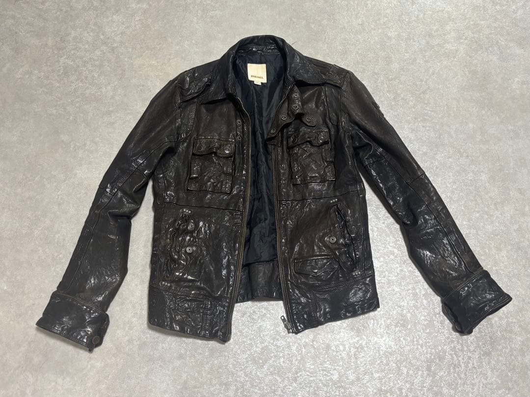 ディーゼル　シープレザーライダース、ジャケット　ブラウン　DIESEL Sサイズ
