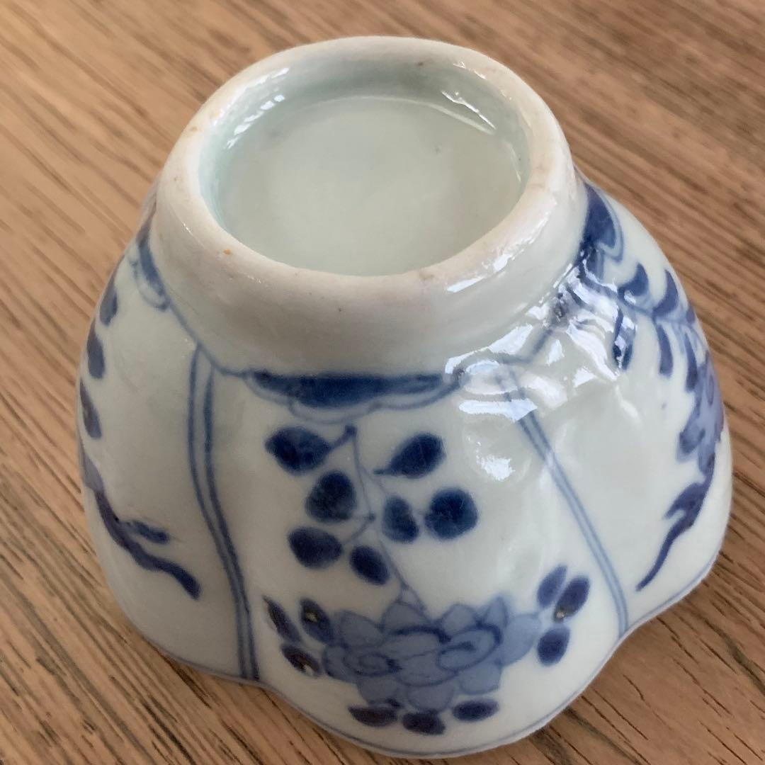 古伊万里 染付 木瓜型 蕎麦猪口 向付け茶碗 小鉢