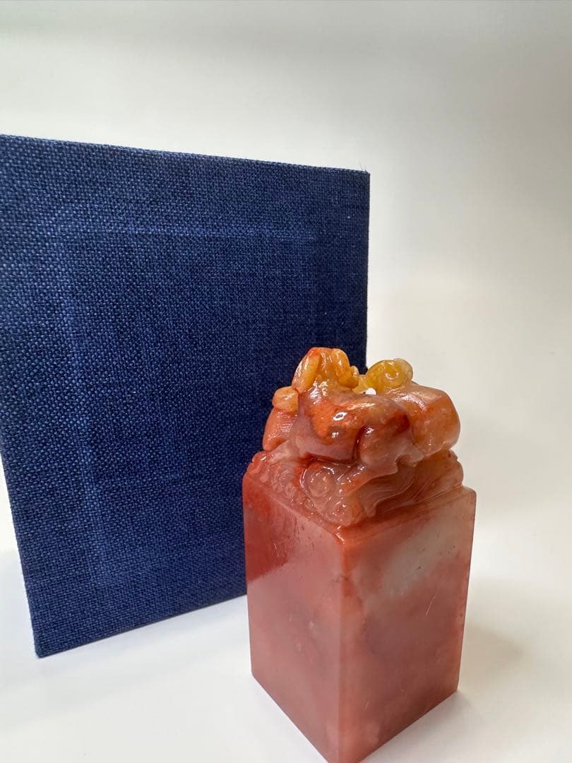 13三羊開泰　ラオス石　巧色　美品　印材　印石　落款　書道　雅号