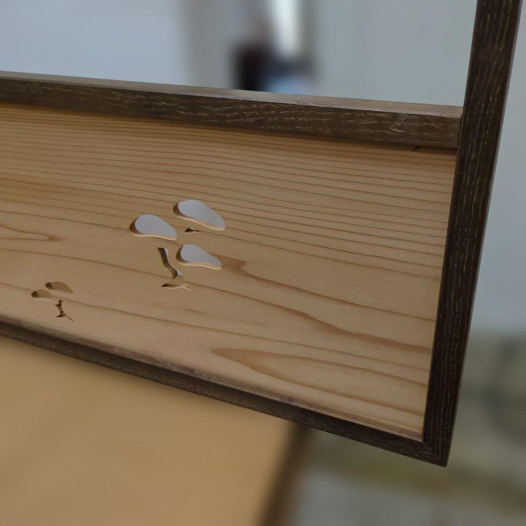 風炉先屏風　屏風　衝立　木製　茶道具　松透かし　金銀散らし　紙箱