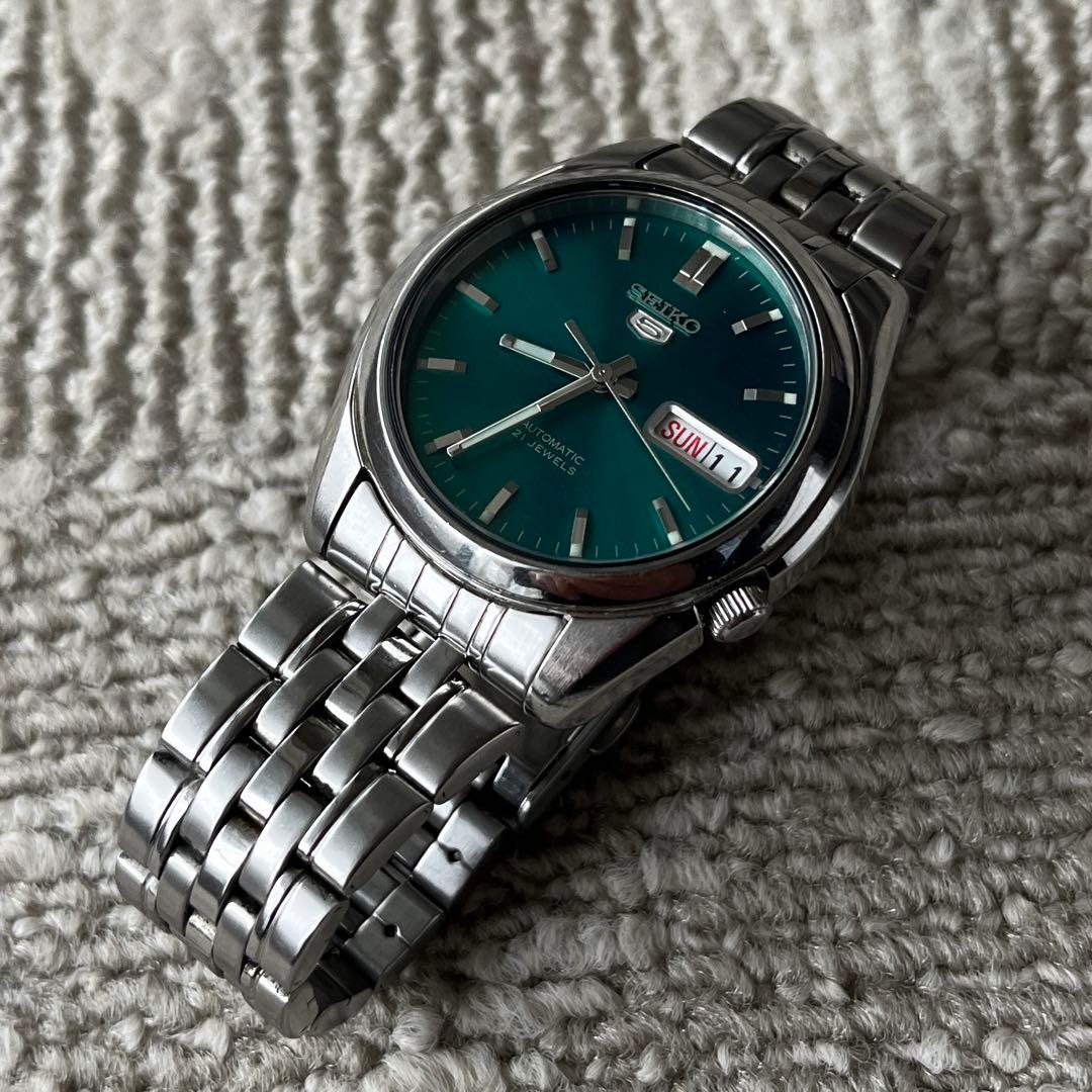 セイコー 5 SEIKO5自動巻き グリーン文字盤