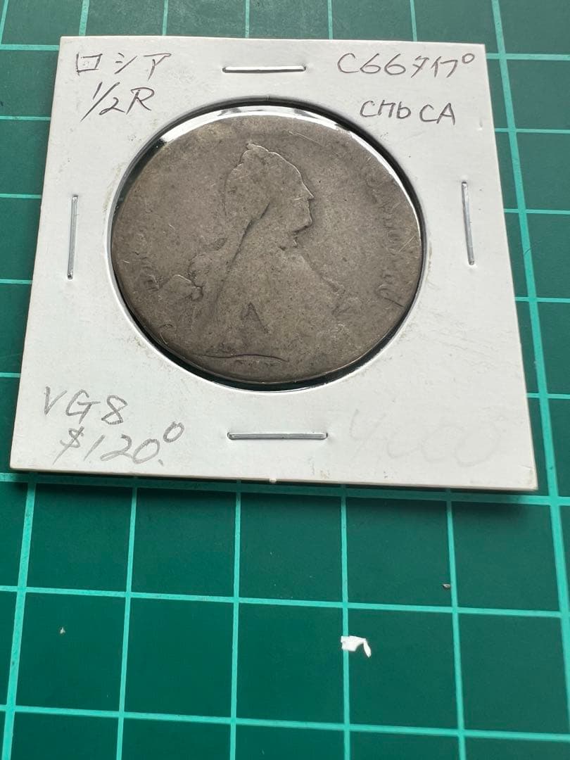 外国銀貨　ロシア帝国　1/2R銀貨