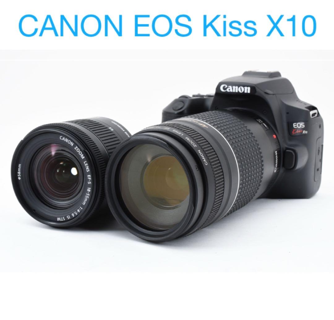 canon kiss x10 デジタル一眼レフカメラ標準&望遠ダブルレンズセット