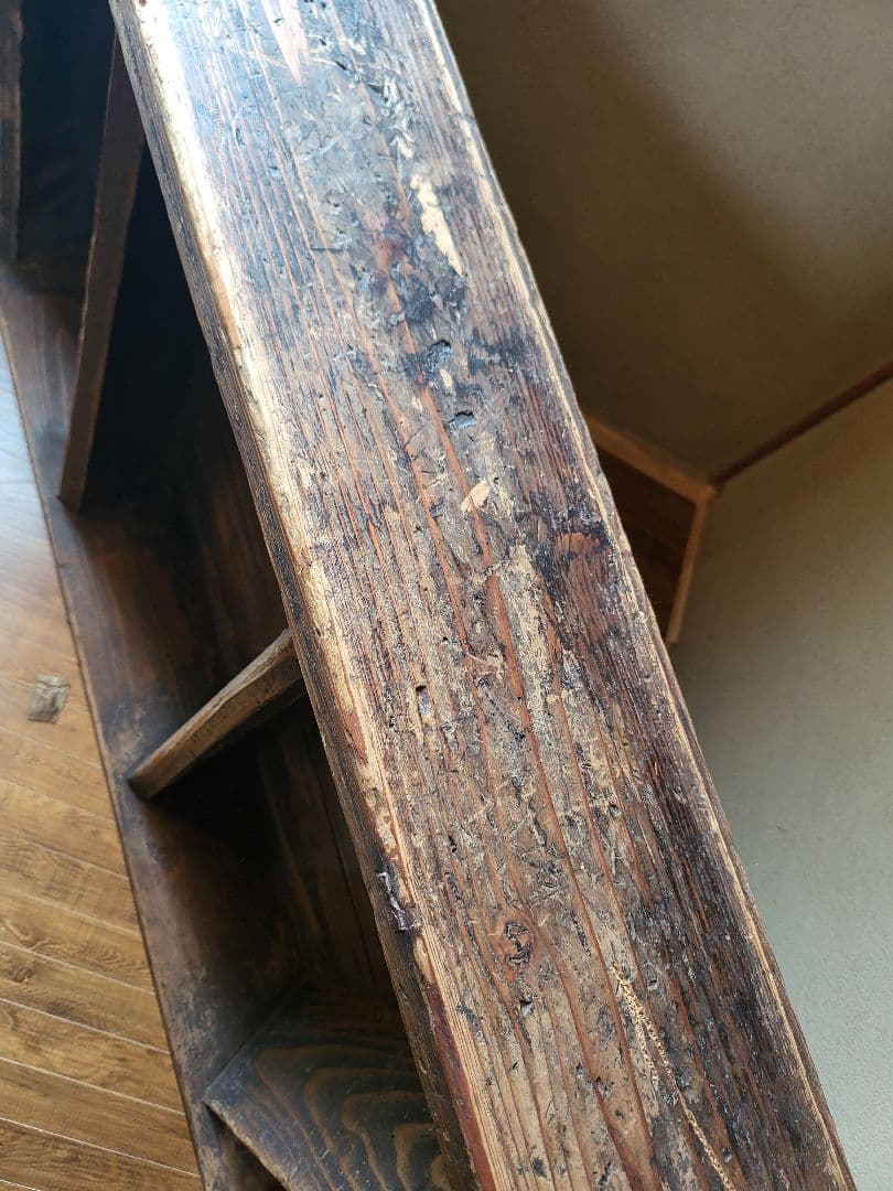 木製 階段　4段　古民家　飾り棚　展示台　什器　アンティーク