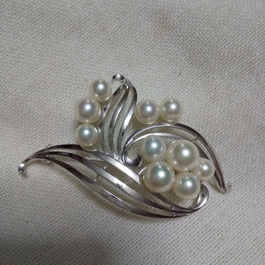 MIKIMOTO ミキモトアコヤ真珠パールWGK14ブローチ