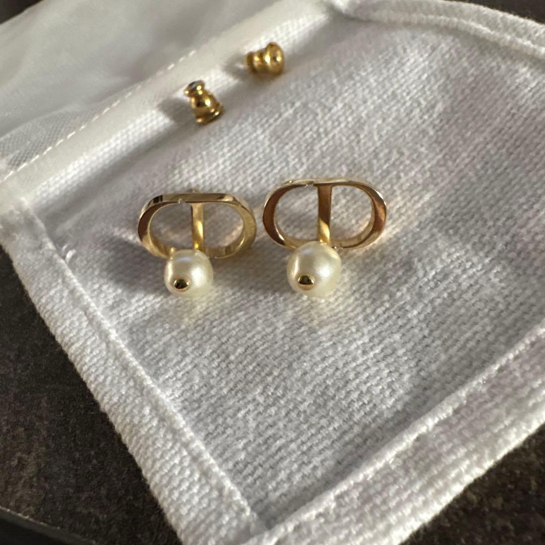 ディオール Dior Petit CD ピアス メタル & レジンパール