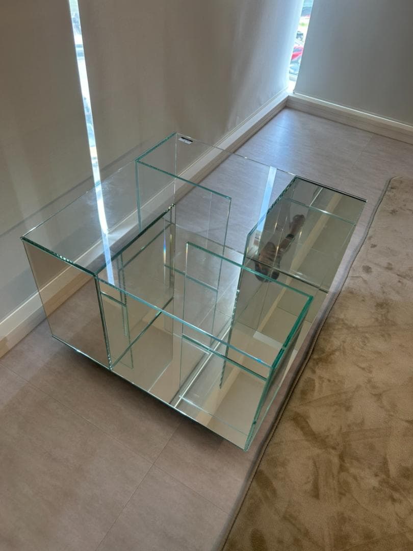 Natuzzi ナツッジ イタリア ガラステーブル サイドテーブル ラビリント