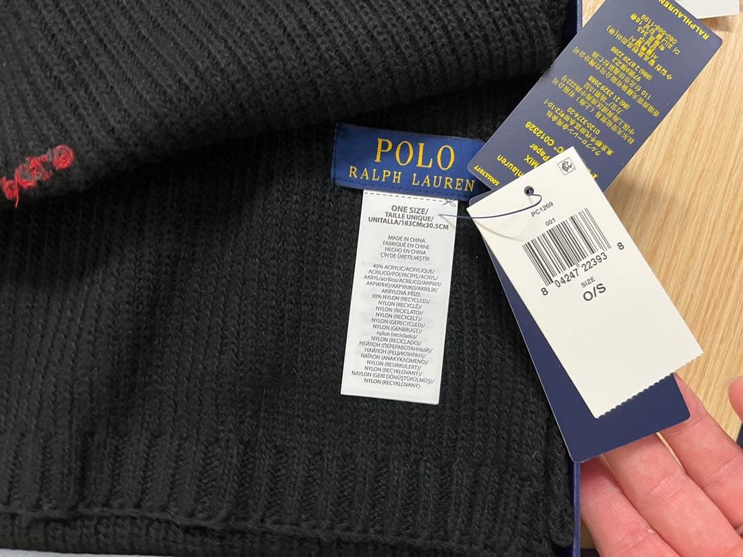 Polo Ralph Lauren ブラックマフラー