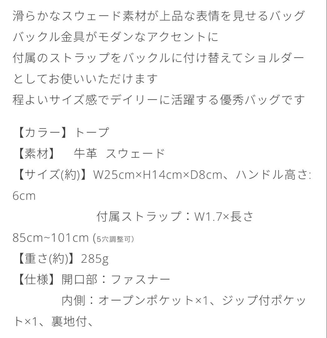 LiSALiSAashiyaリサリサ芦屋　2WAYスウェードバッグ