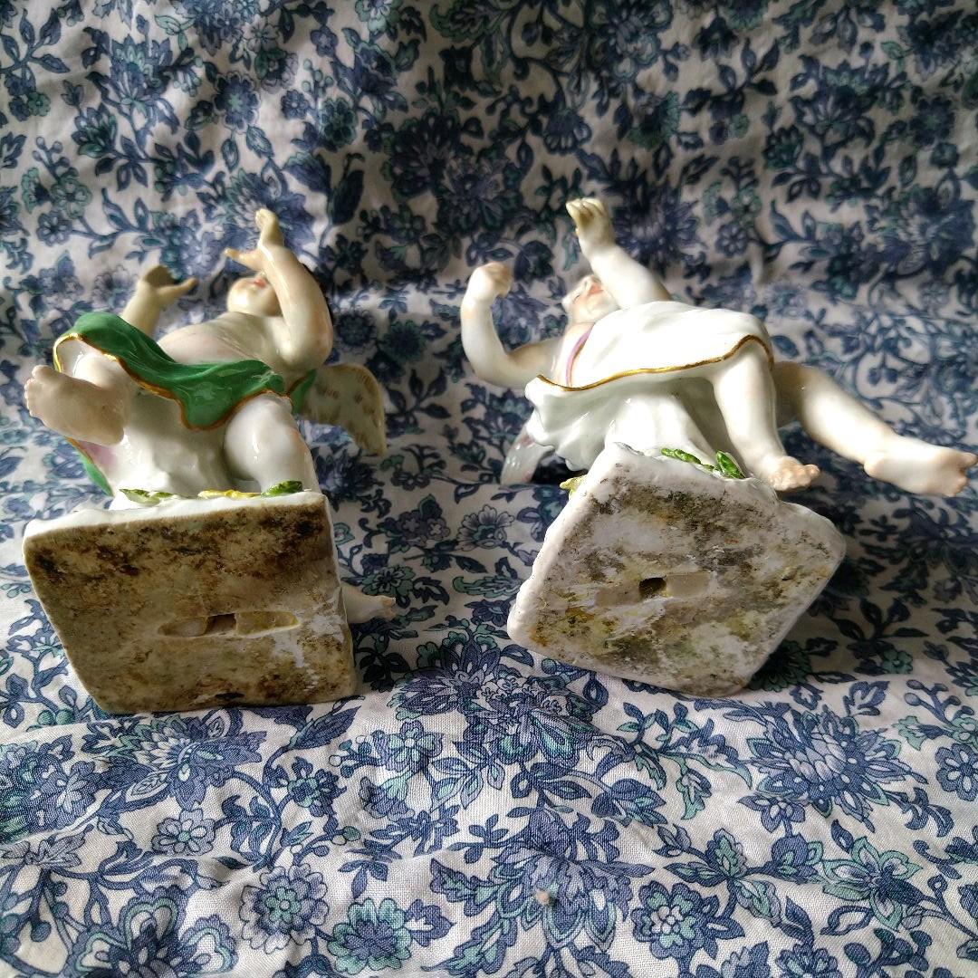 ✤マイセン(Meissen)フィギュリン天使2体セット✤