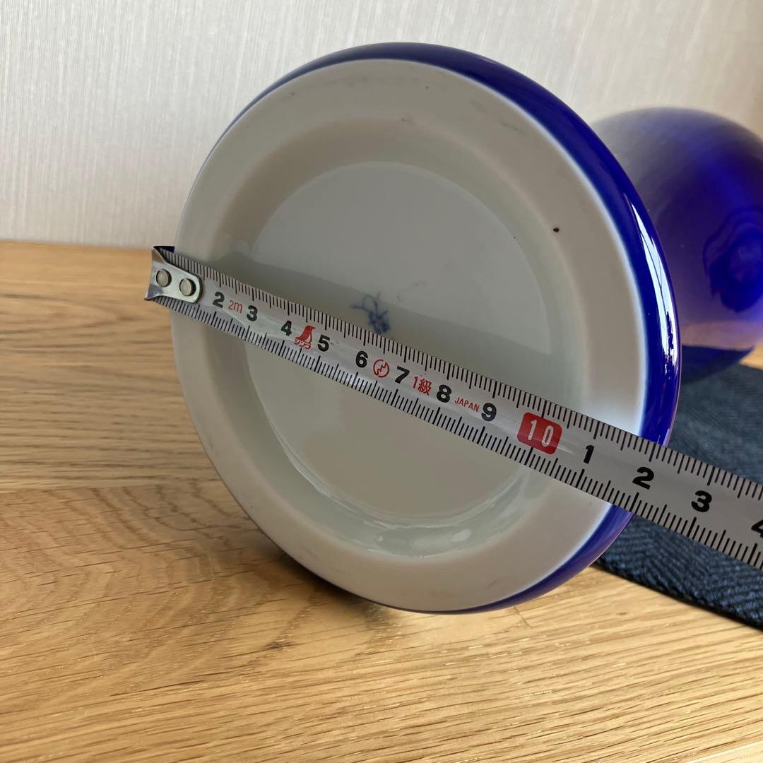 深川製磁　ルリ三彩　花瓶