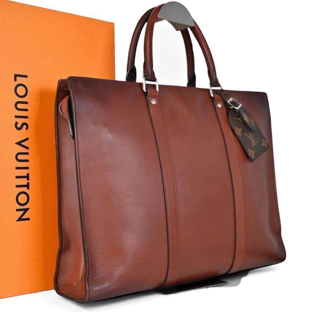 【美品】ルイヴィトン　サックプラバッグ　ハンドバッグ　茶色　ブラウン　レザー