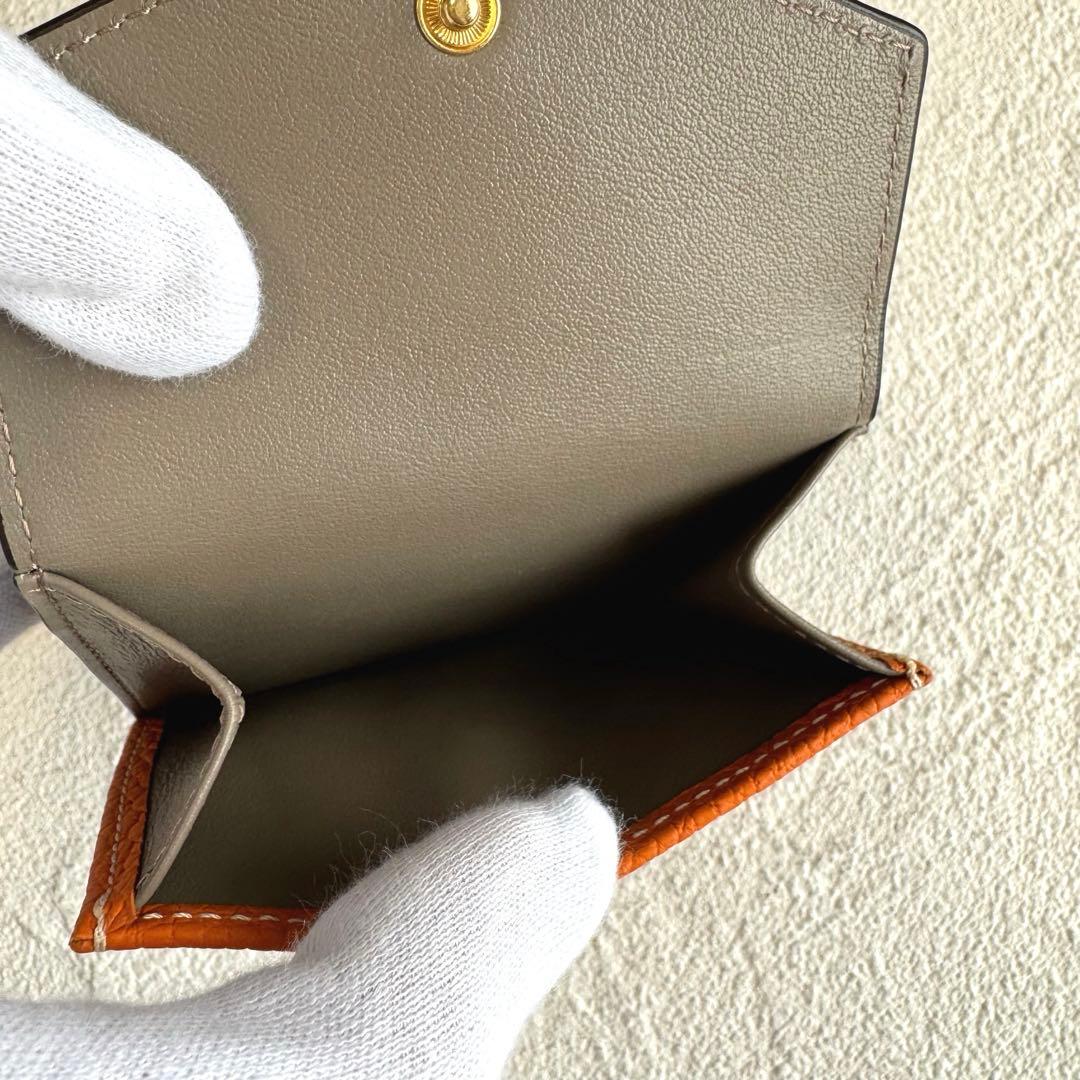 未使用 ボナベンチュラ スモール ウォレット 三つ折り財布 オレンジ エトープ