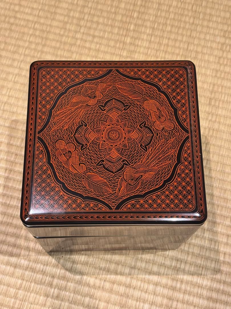 讃岐漆器 筒井隆之 造 蒟醤塗 三段重箱 伝統工芸 讃岐 香川漆器 茶懐石道具