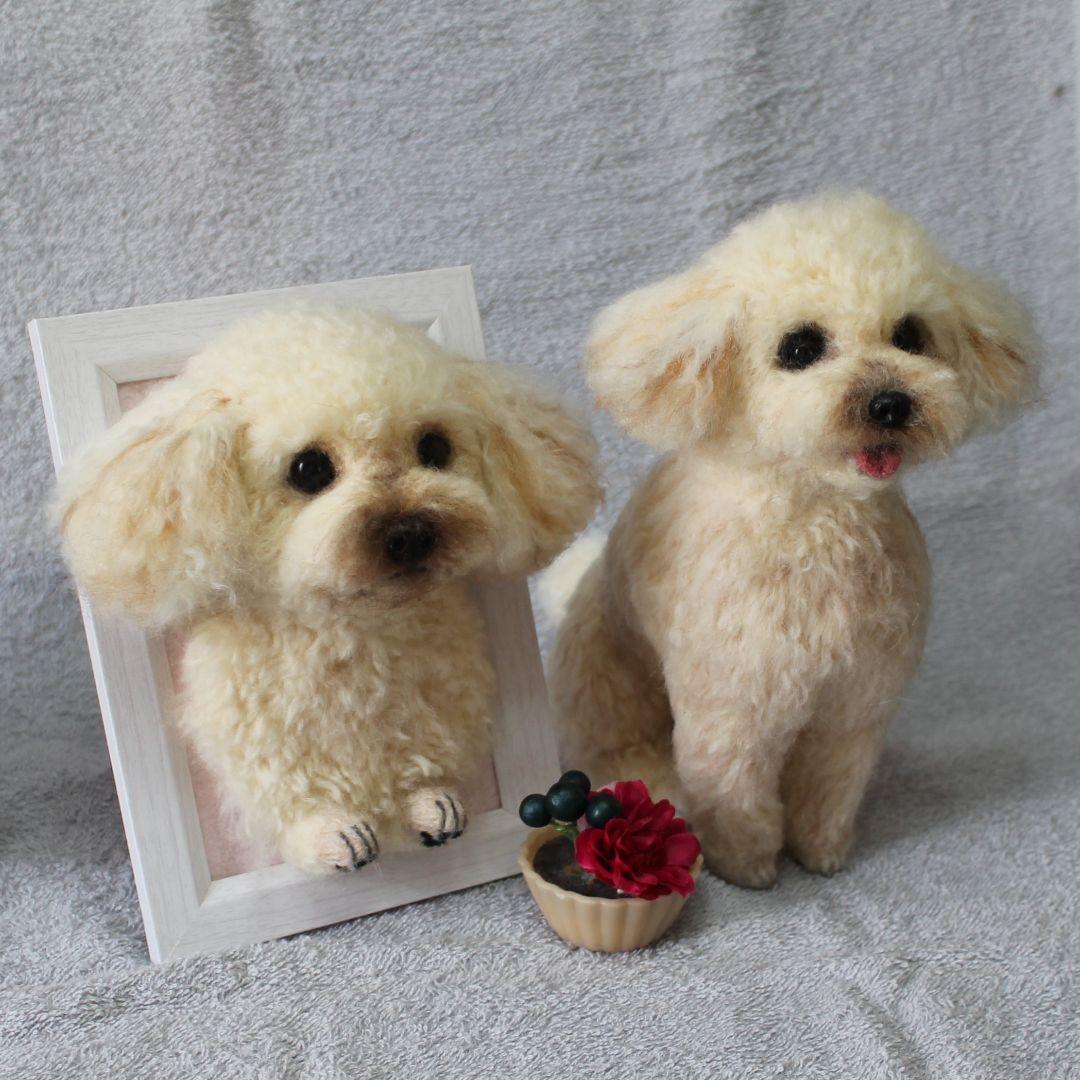 あゆみさま専用 羊毛フェルト オーダー「リアルで可愛いワンちゃん」額飾りセット