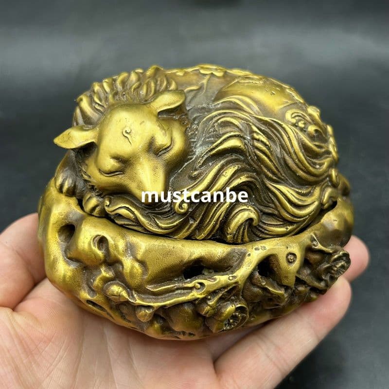 銅 細工 梅花狐薫る香炉 灰皿 茶道具 香道具 九尾狐 装飾品 工芸品置物