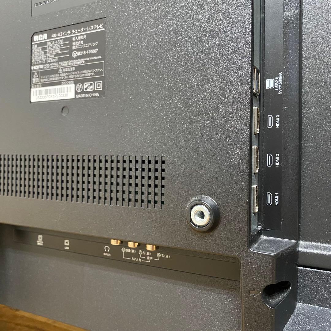 RCA 43V型 4K チューナーレス 液晶テレビ RCA-43N1 アプリ○