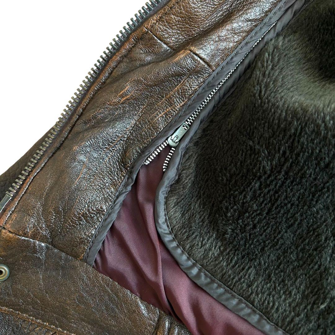 ★美品★ HOUSTON MB-2 レザー ボア着脱ライナー付 ラムレザー