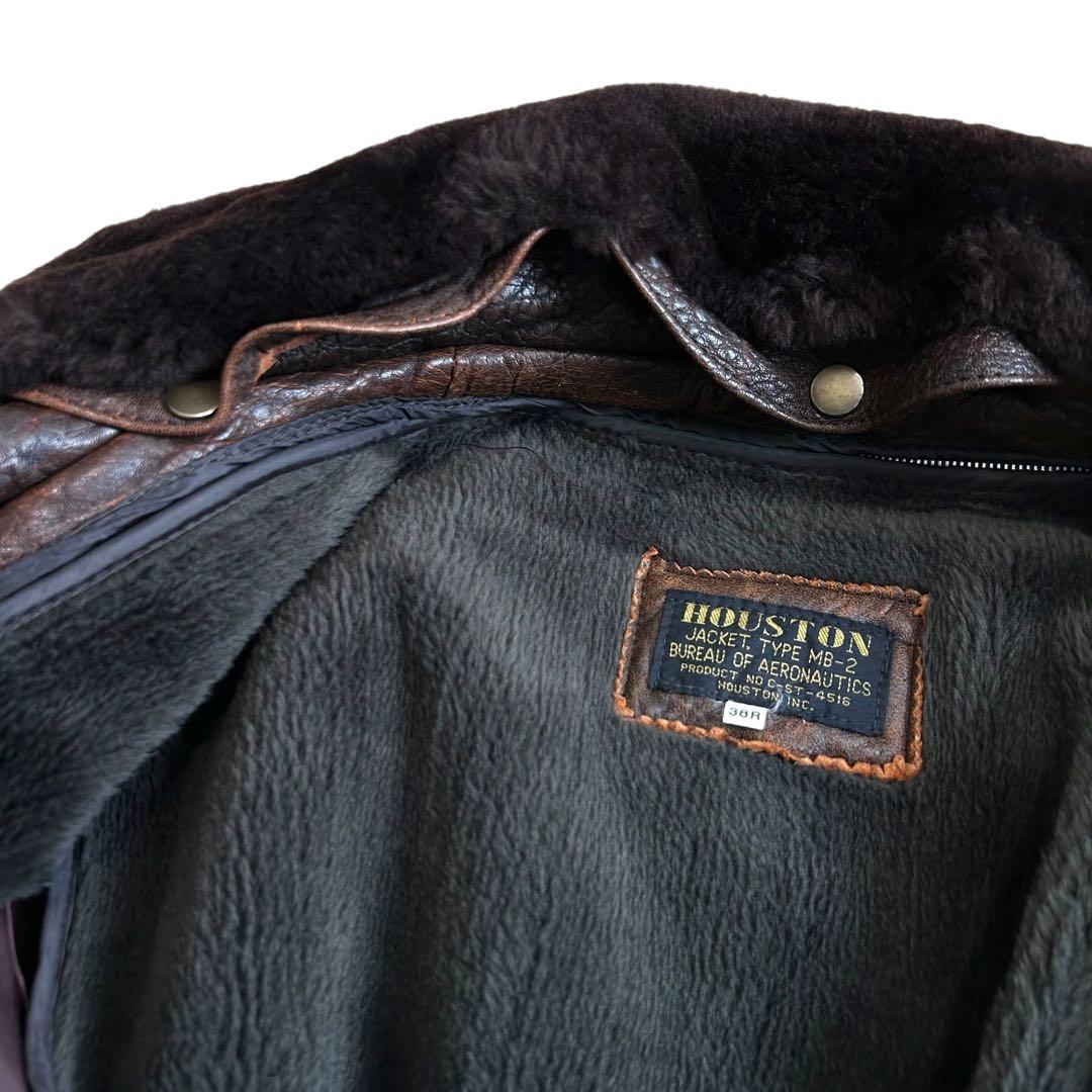 ★美品★ HOUSTON MB-2 レザー ボア着脱ライナー付 ラムレザー