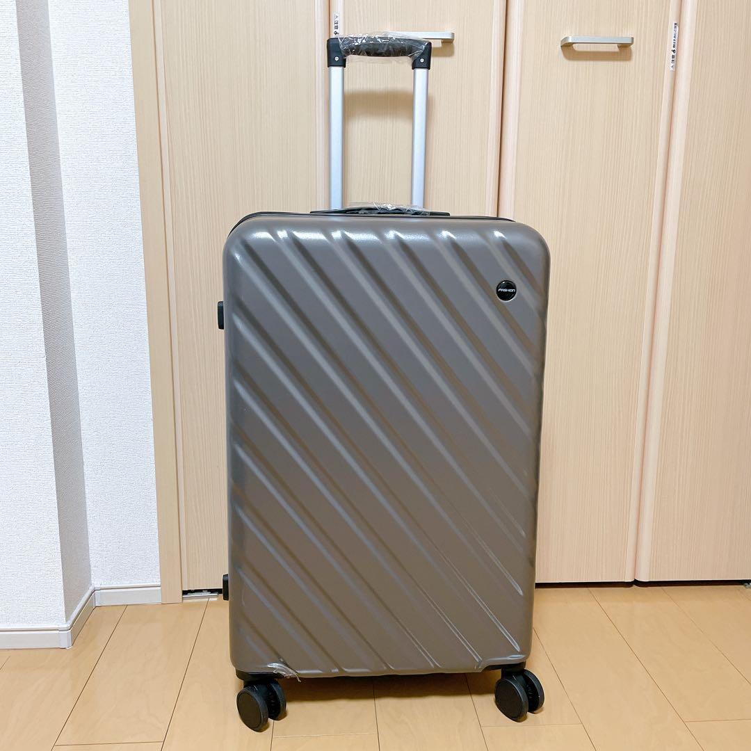 新品　スーツケース キャリーケース　XLサイズ　グレー　拡張機能付き　旅行　出張