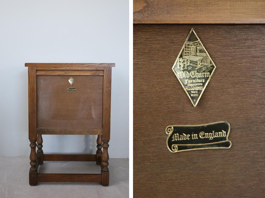 英国アンティーク木製カップボード/キャビネット/キッチン収納/飾り棚91-170