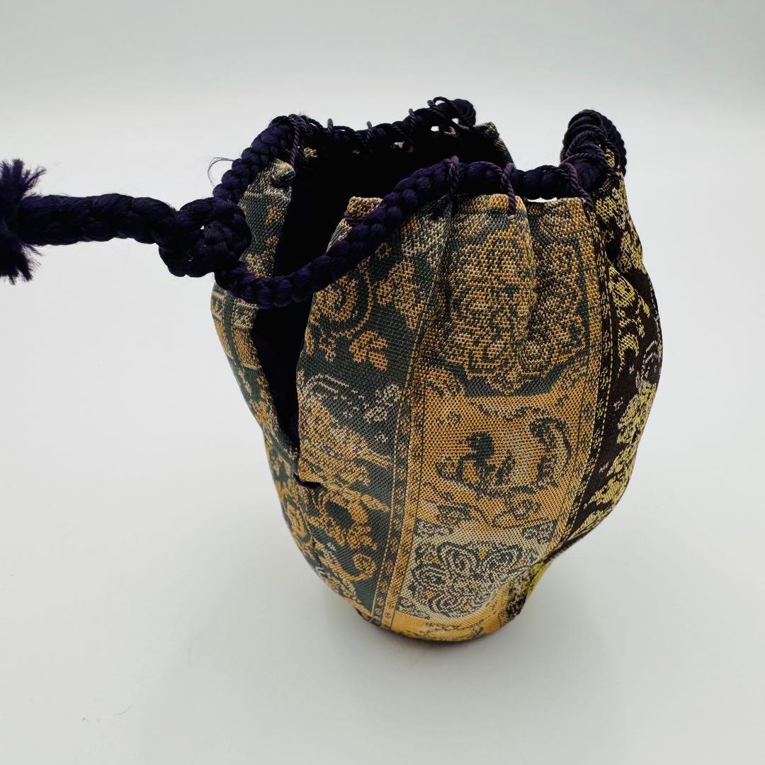 【小鹿田焼　茶入　龍村平蔵　紅牙瑞錦　仕覆】骨董　アンティーク