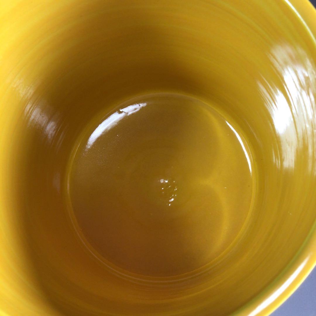 Ｐ９４８　水指　『平安　高野昭阿弥造』『黄交趾』『金彩竹之図』　共箱　茶道具