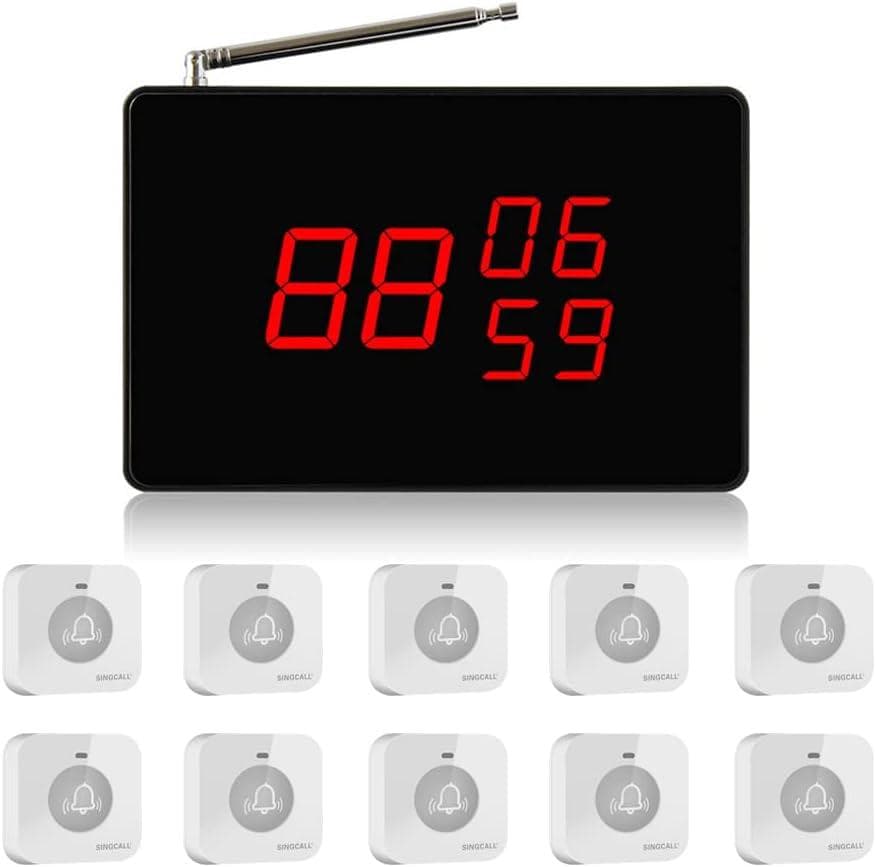 SING CALL 呼び出しチャイム ワイヤレス 飲食 介護 保育 子機10個