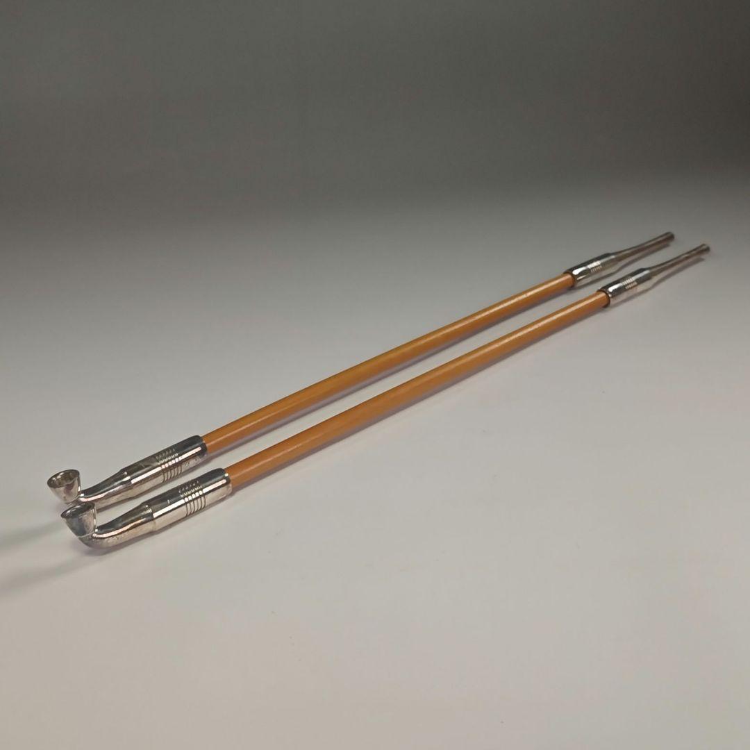 ウ308 煙管『金工師　木村清五郎（清雲）』『即中斎好写南鐐純銀　キセル　共箱』