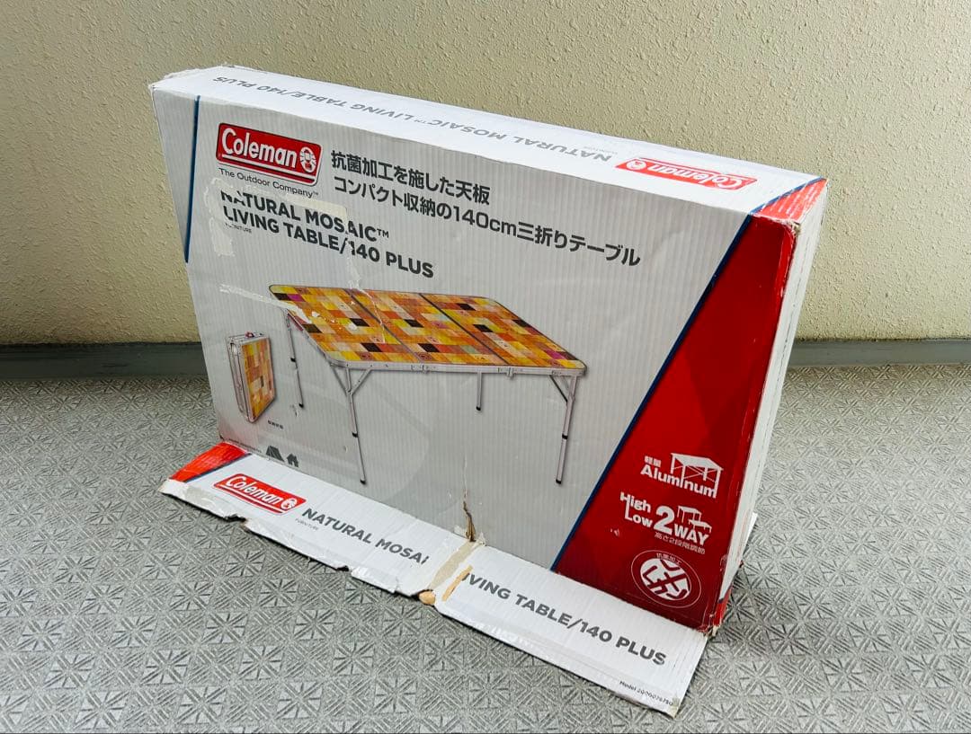 【コールマン】ナチュラルモザイク リビングテーブル 140 プラス