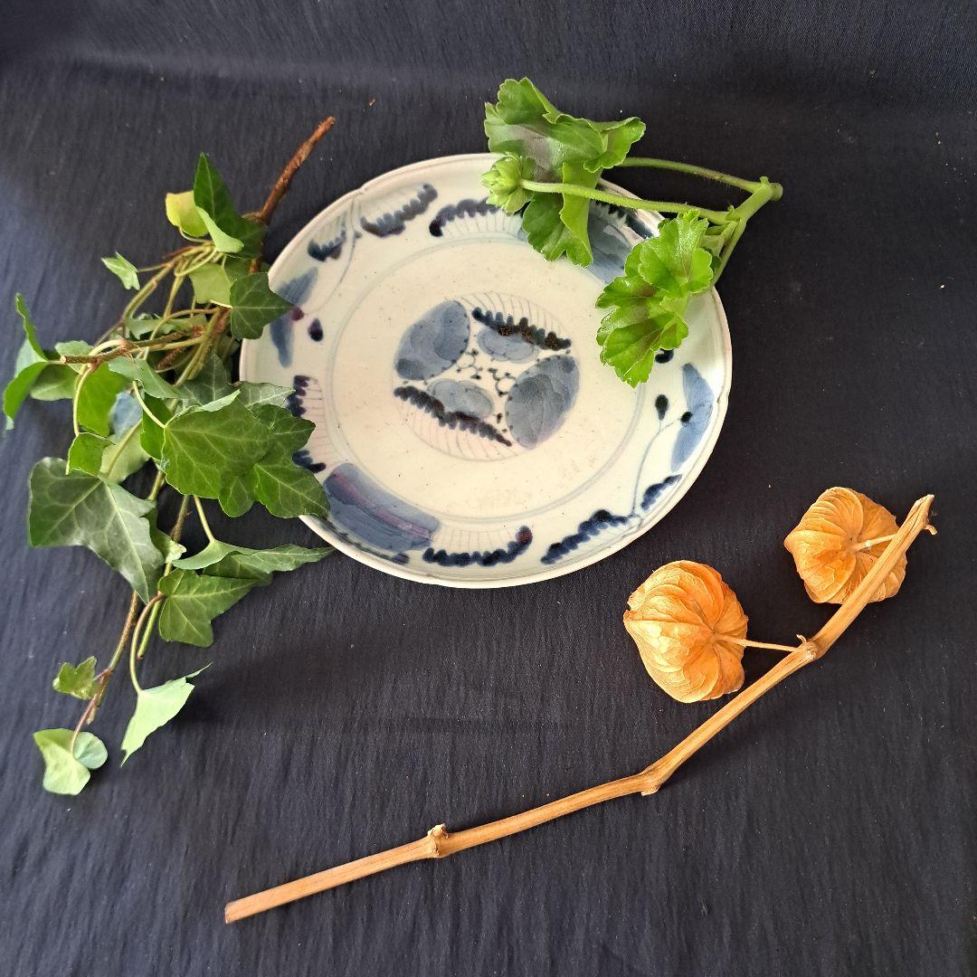 「江戸のお皿を食卓に！」 古伊万里染付皿(直径18cm ) 4客セット 骨董アン